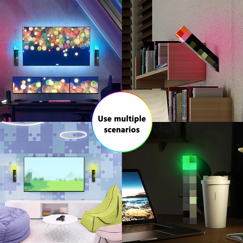 MC Game Torch Light Brownstone LED Night Light USB Rechargeable Bedroom Decoration Table Lamp Gift Lamp for Kids Bedside Lamp - Image 3