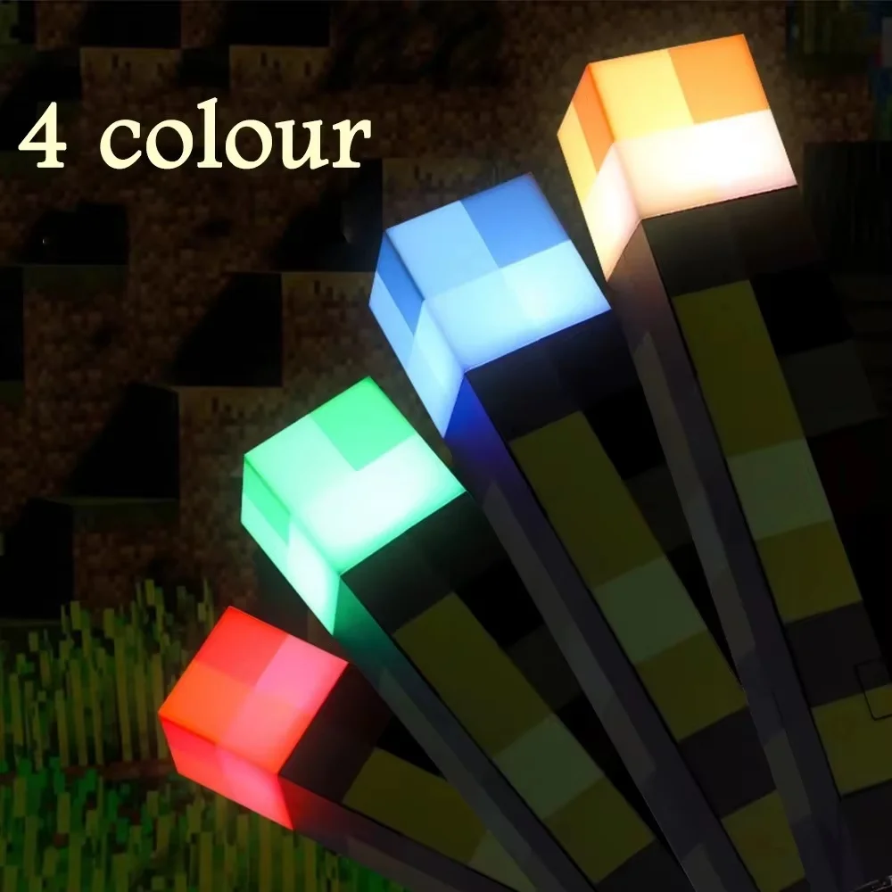 MC Game Torch Light Brownstone LED Night Light USB Rechargeable Bedroom Decoration Table Lamp Gift Lamp for Kids Bedside Lamp - Image 4